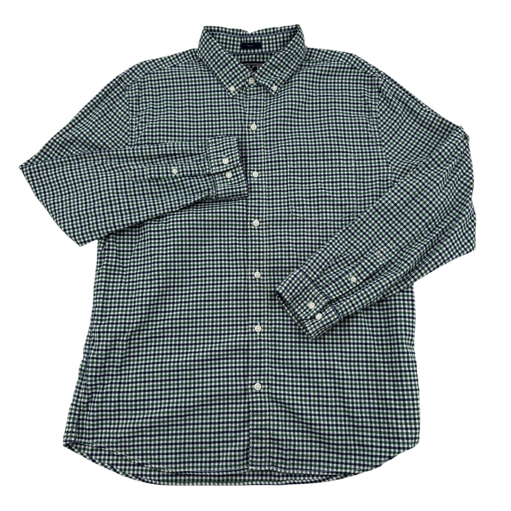 RYE by Hawker Rye Men XL Slim Fit Gingham Button Down Shirt  Long Sleeve Cotton